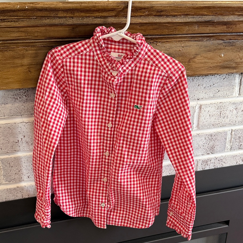 Vineyard Vines Red Checkered Kids Button Down Shirt